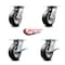 Service Caster 6 Inch Rubber on Aluminum Swivel Caster Set with Roller Bearings 2 Brakes SCC SCC-35S620-RAR-2-SLB-2 - alternate 7